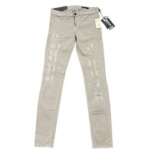 William‎ Rast Sienna Legging Distressed Grunge Patchwork Grey Skinny Size 28 NWT
